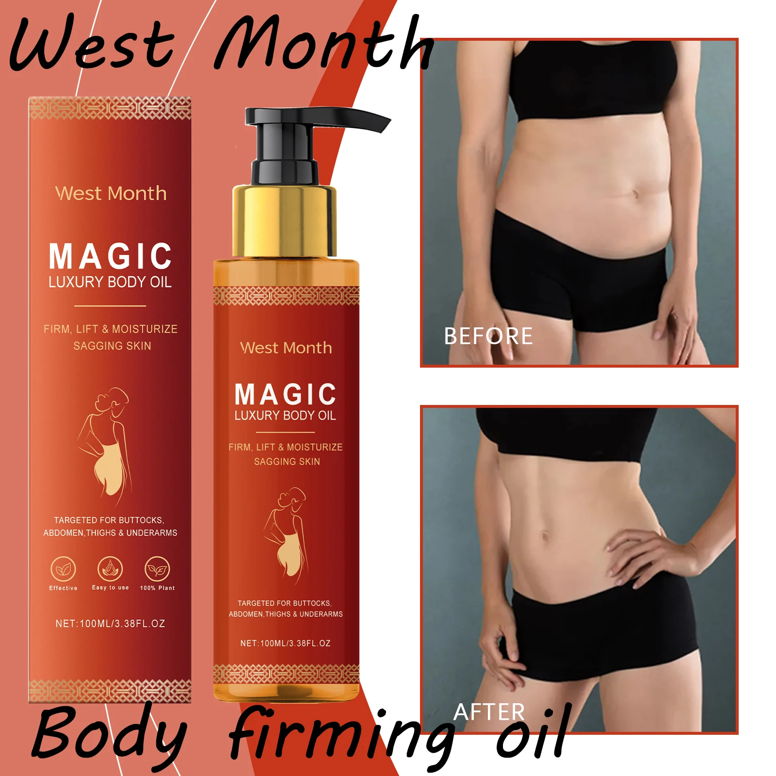 

West Month Body Firming Essence Oil Daily Nourishing Enhance Skin Elasticity Reduce Dryness Improve Smoothness Body Skin Oil