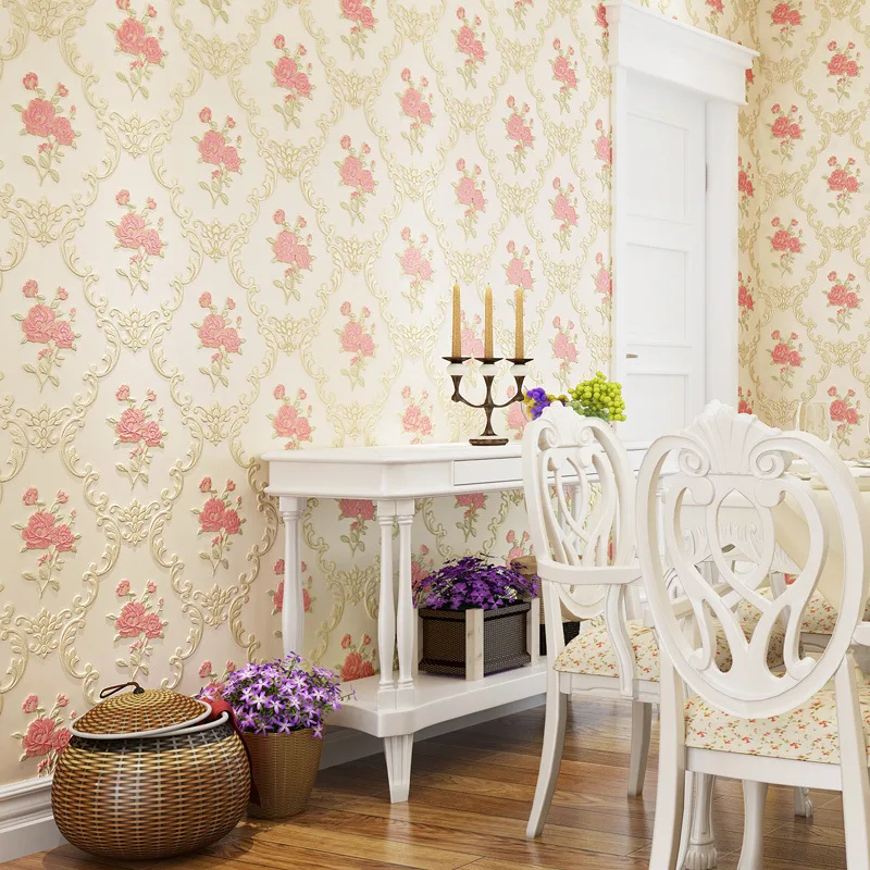 3D ورق حائط ذاتي اللصق مزرعة نمط غرفة نوم دافئة غرفة الزفاف الجدار ملصق دمشق خلفية خلفية