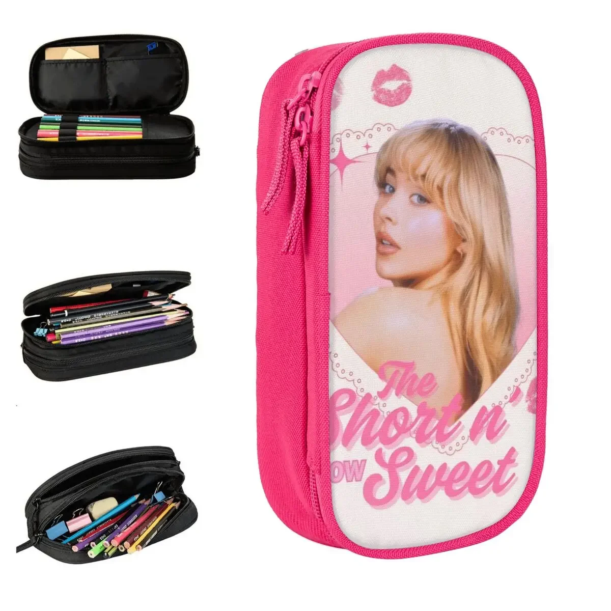 Sabrina Carpenter Pencil Cases Classic Pen Box Pencil Bags Student Big Capacity Office Cosmetic Pencil Box