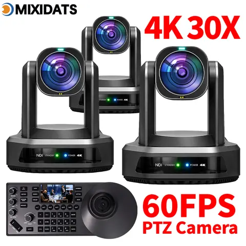 PTZ 4K 30X Zoom 60FPS Camera Pro NDI Live Streaming Business Meetings YouTube PoE HDMI USB3.0 Video Conference PTZ Camera
