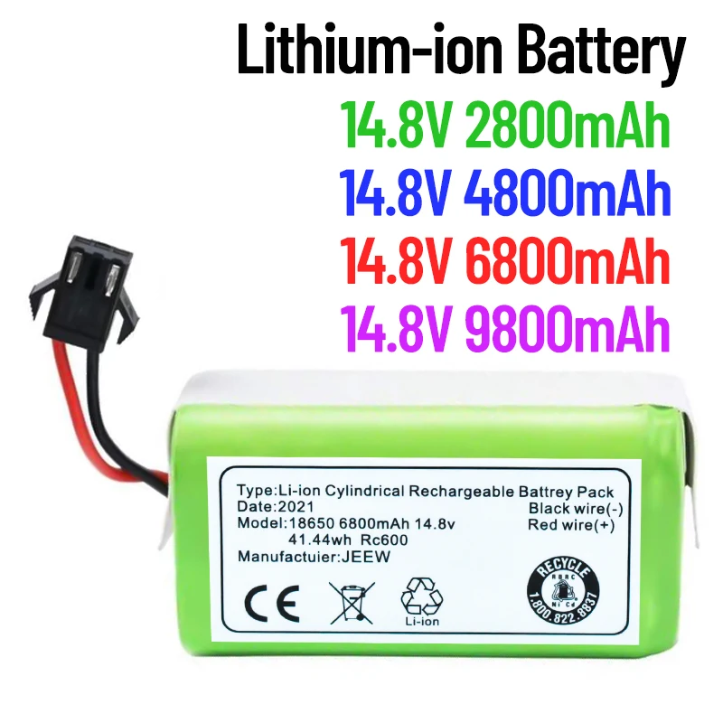 Batería de litio para aspiradoras robóticas ILIFE 4S1P, 100% Original, 14,8 V, 6800Mah, capacidad completa, para ILIfe A4, A4s, V7, A6, V7s Plus