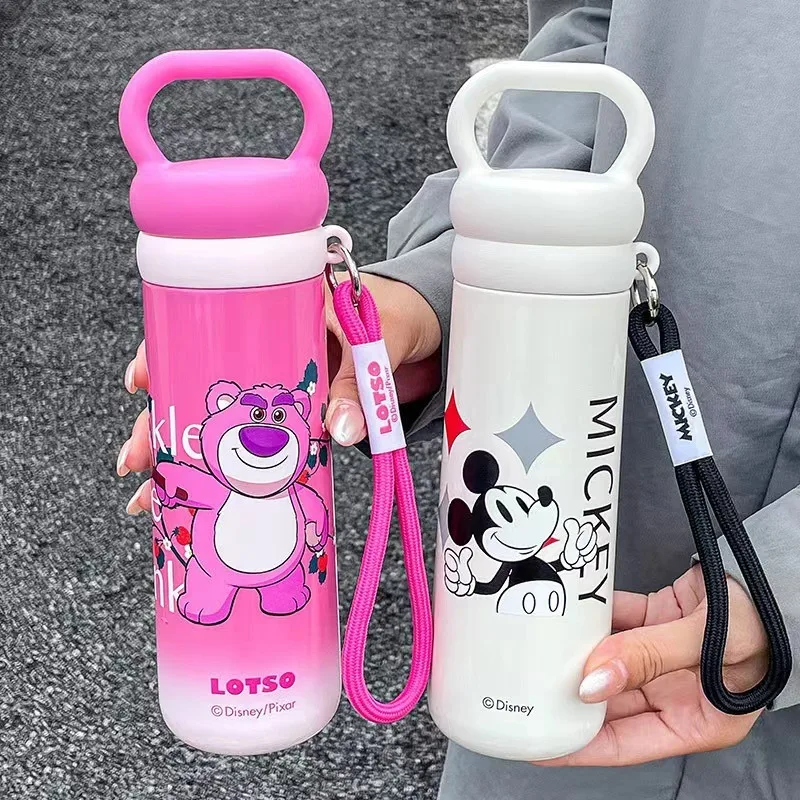 Disney Strawberry Bear Mickey High-value Doll Thermos Cup Ultraman Special Double Drinking Water Bottle for School