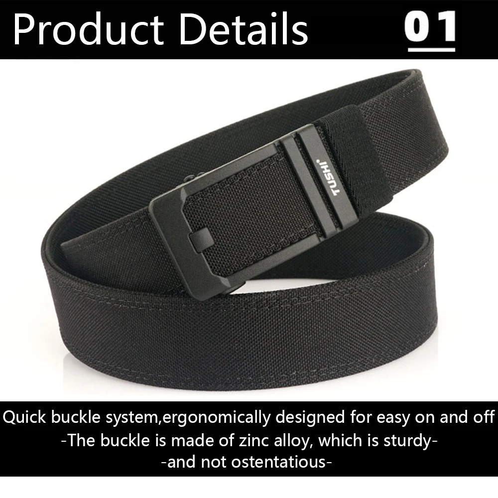TUSHI Militär Neue Gürtel Für Männer Robuste Nylon Metall Automatische Schnalle Polizei Duty Gürtel Taktische Outdoor Gürtel IPSC Zubehör – Detail 6