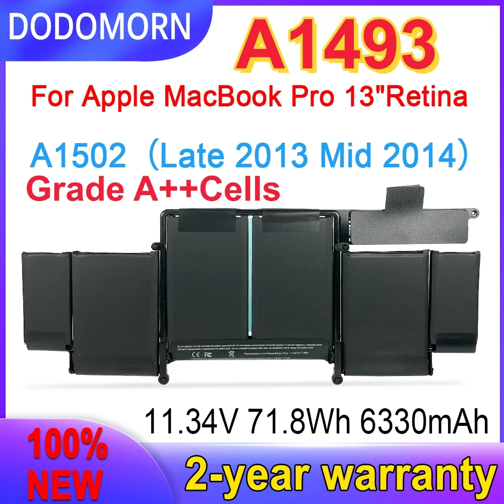 A1502 A1493 Battery For MacBook Pro Retina 13‑inch A1502 Late 2013 Mid 2014 EMC2678 EMC2875 ME864 ME865 ME8