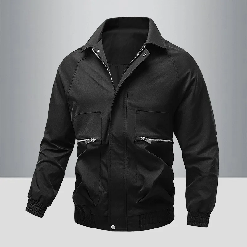 رجل البضائع سترة الخريف موضة جديدة بلون رفض طوق الذكور ملابس خارجية سحاب أكمام طويلة معطف الرجال تنوعا عادية #2