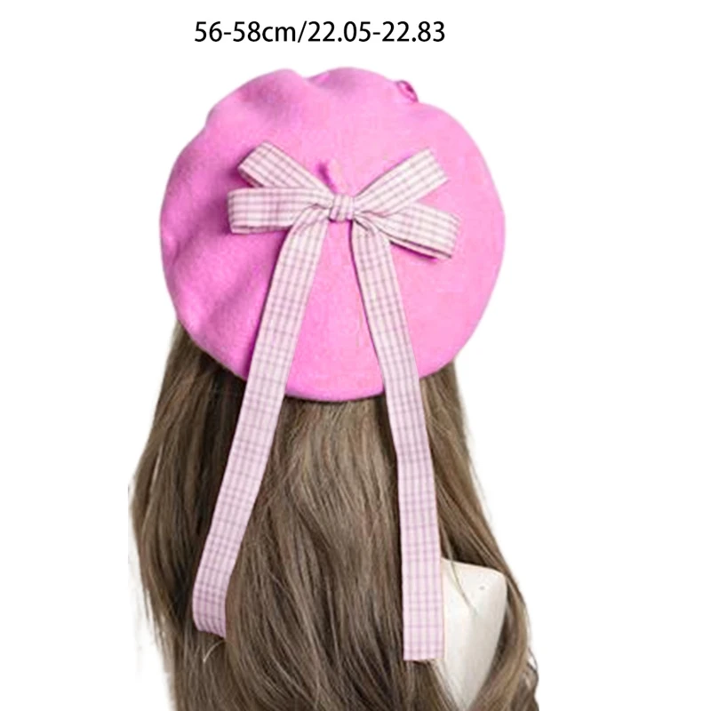 Lolita JK Uniform Bow Hat Kawaii Hair Accessories Sweet Japan Kawaii Bowknot Cute Beret Hat Painter Hat Cute Female