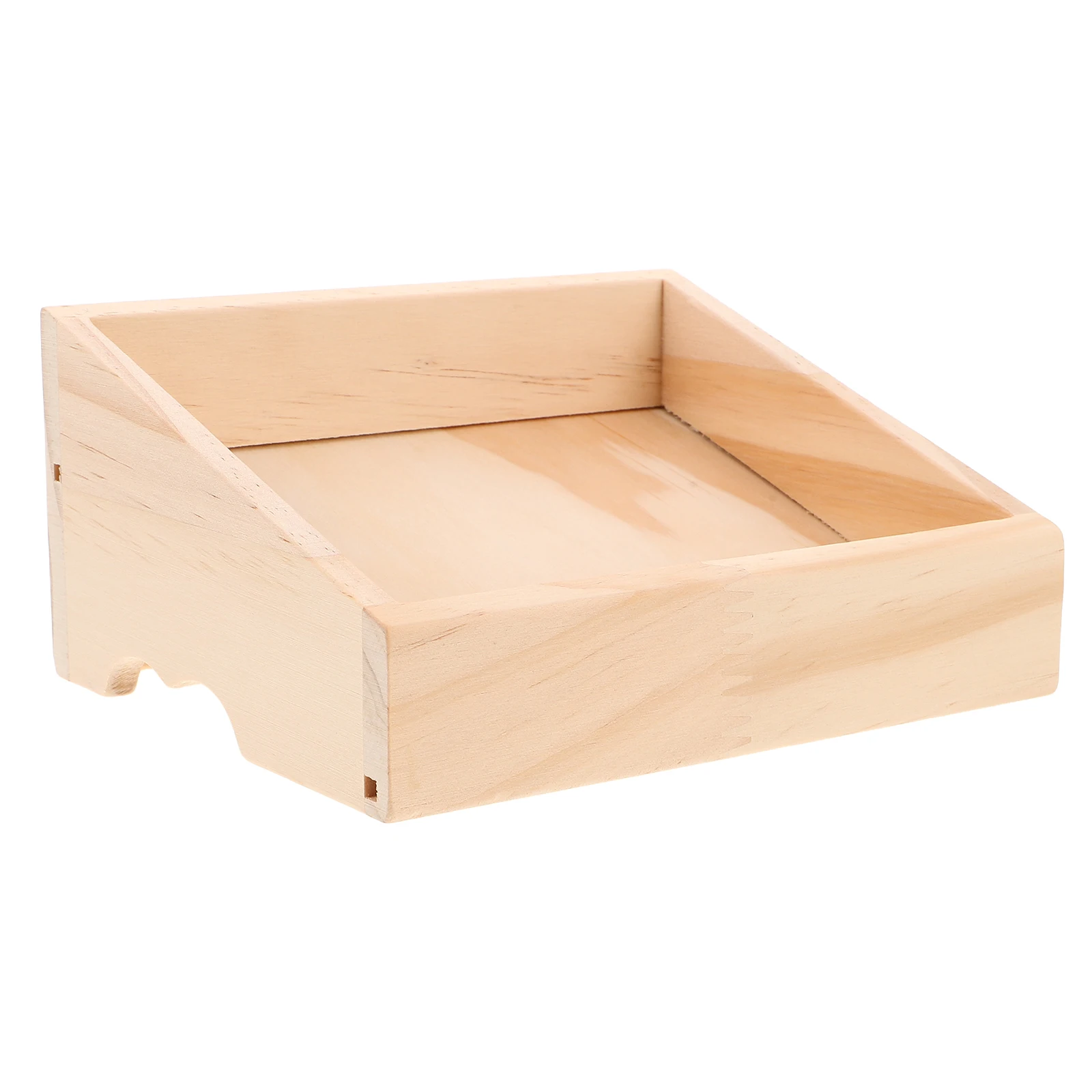 

Mobile Phone Storage Box Wooden Organizer Tray Desk Holder Paper Jewelry Case Trading Card Note Pad Sort Display