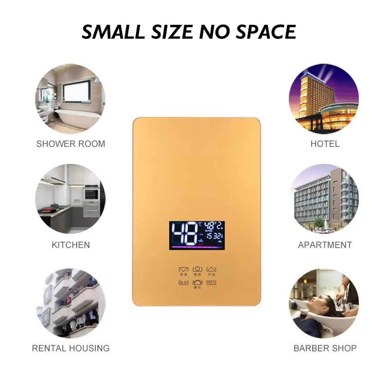 Бесплатный образец настраиваемый водонепроницаемый безрезервуарный электрический водонагреватель для всего дома легкий нагреватель для душа коммерческий водонагреватель