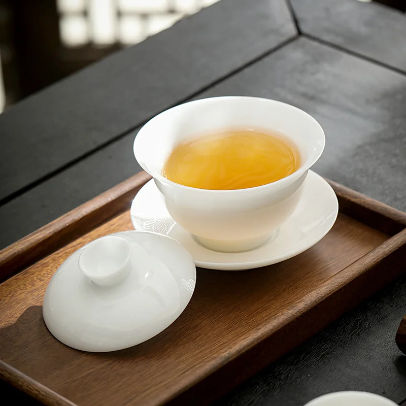 100/120/155/190ml Hover sancai Gaiwan,high penetration ice,business gift high-end home kung fu tea set,anti-hot ceramic tea bowl