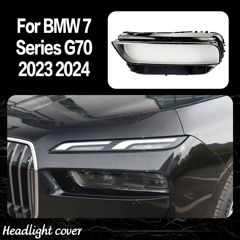 

Front Headlamp Cover For BMW 7 Series G70 2023 2024 Transparent Headlight Shell Lens Plexiglass Replace Original Lampshade