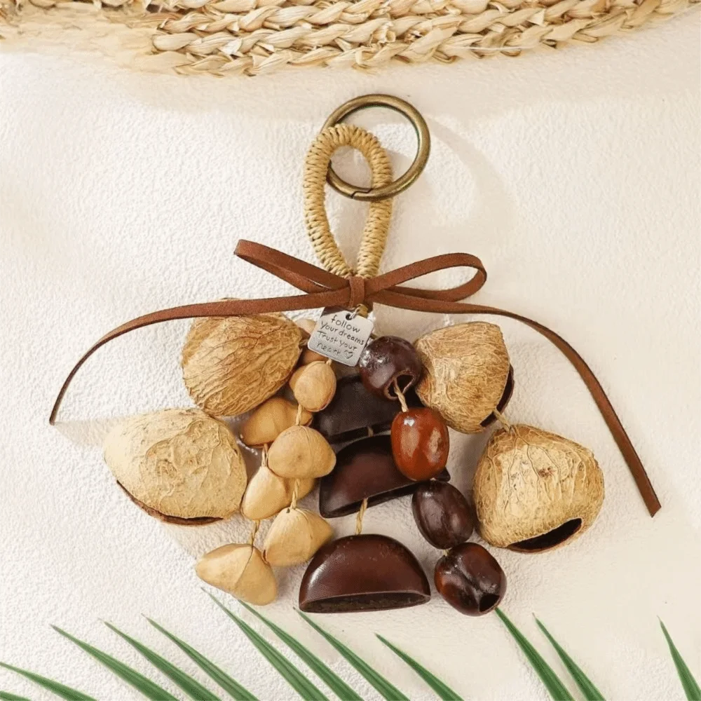 Natural Nut Shell Nut Shell Wind Chimes DIY Yoga Meditation Natural Fruit Shell Bells Kit Hand Cranked Handmade Wind Chimes