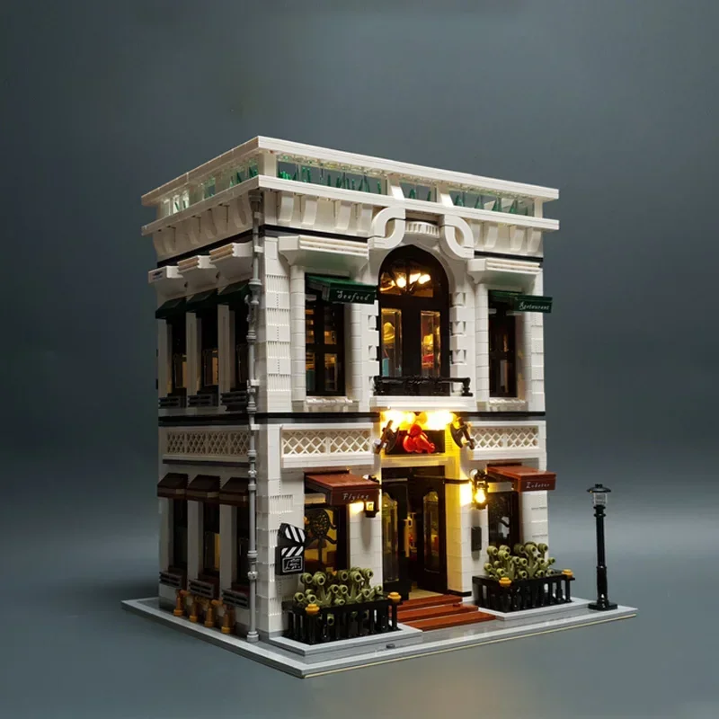 ThreeBricks Moc Bausteine Architektur Serie Modell Meeresfrüchte Restaurant Technologie Ziegel DIY Spielzeug Für Kinder Kinder Geschenke