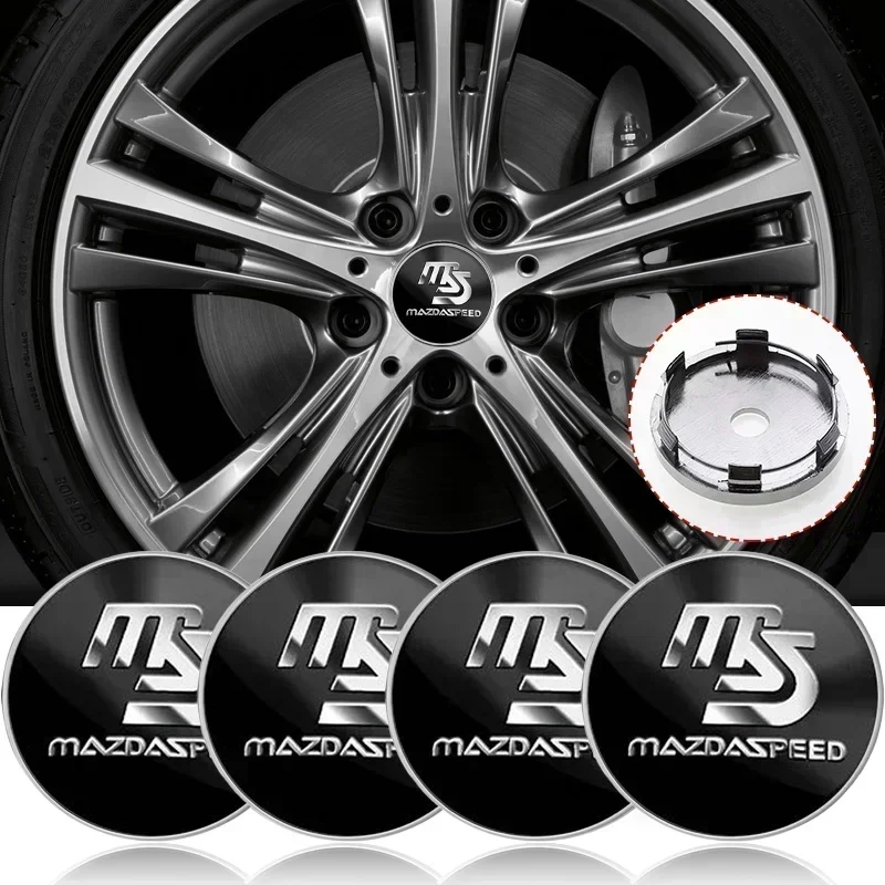 4pcs 60mm Car Wheel Center Hub Cap Rim Cover Emblem Stickers or Mazda Speed Atenza Axela Demio Atenza MS CX30 CX7 M3 M6 MX3 MX5