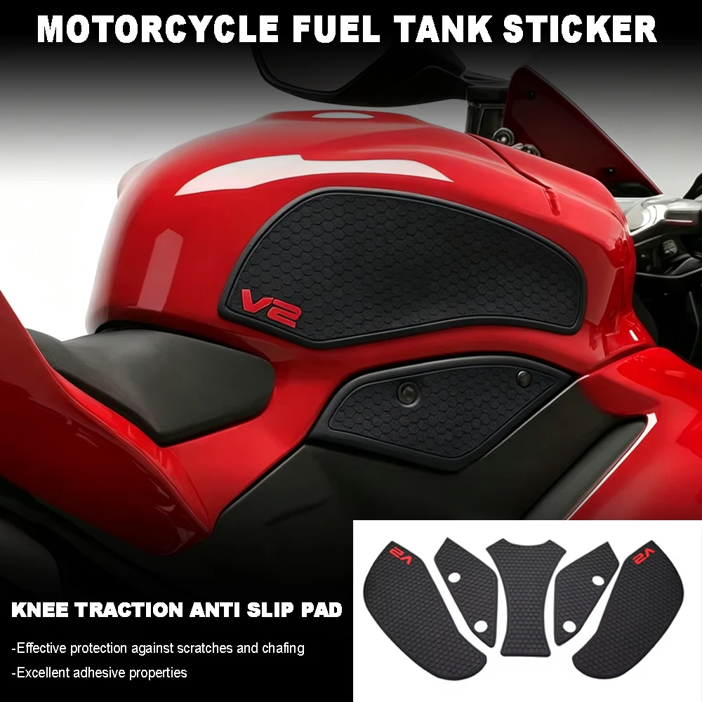 

Motorcycle fuel tank sticker For Panigale V2 / Streetfighter V2 2025 Fuel tank accessories Knee traction anti slip pad