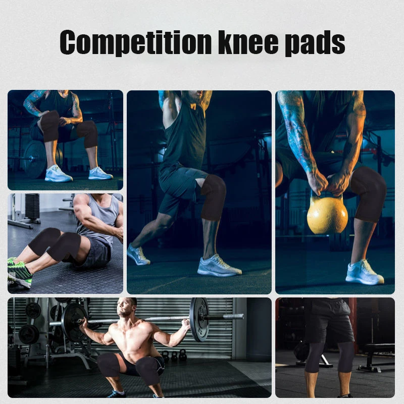 1 Pair 7mm Neoprene Sports Kneepads Compression Weightlifting Pressured Crossfit Training Knee Pads Support Custom Logo