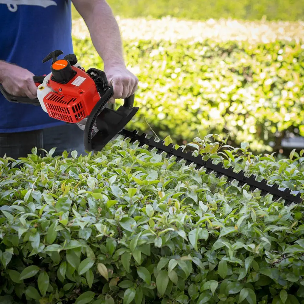 1 Set 24 Inch Fuel-efficient Low Voice High-powered Hedge Trimmer Double Side Blade 26cc Gas Bush Cutter