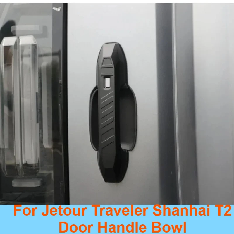 

For Jetour Traveler Shanhai T2 2023-2025 Door Handle Bowl Cover Trim Rear Tailgate Handle Chrome car Decoration Accessories