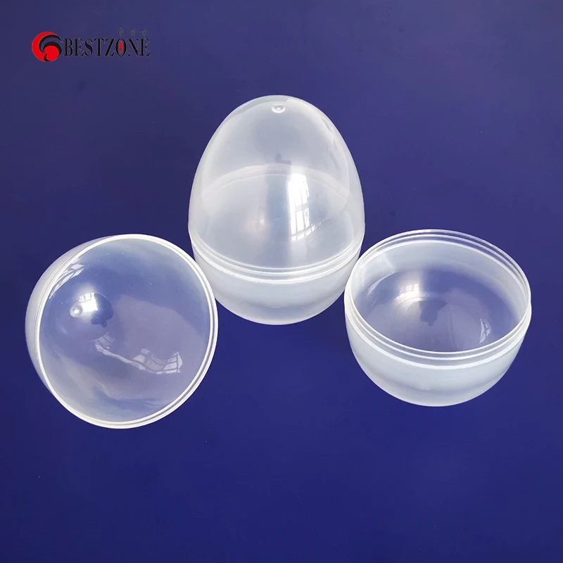 50Pcs 75*105mm Transparent Plastic Easter Eggs Decorations Empty Toy Capsule Eggshell Surprise Ball For Easter Gift Party