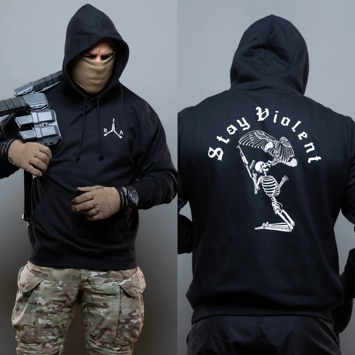 2026 New Cool Maintain Violence _ Embroidered Hooded Shirt – Brothers of Life and Death