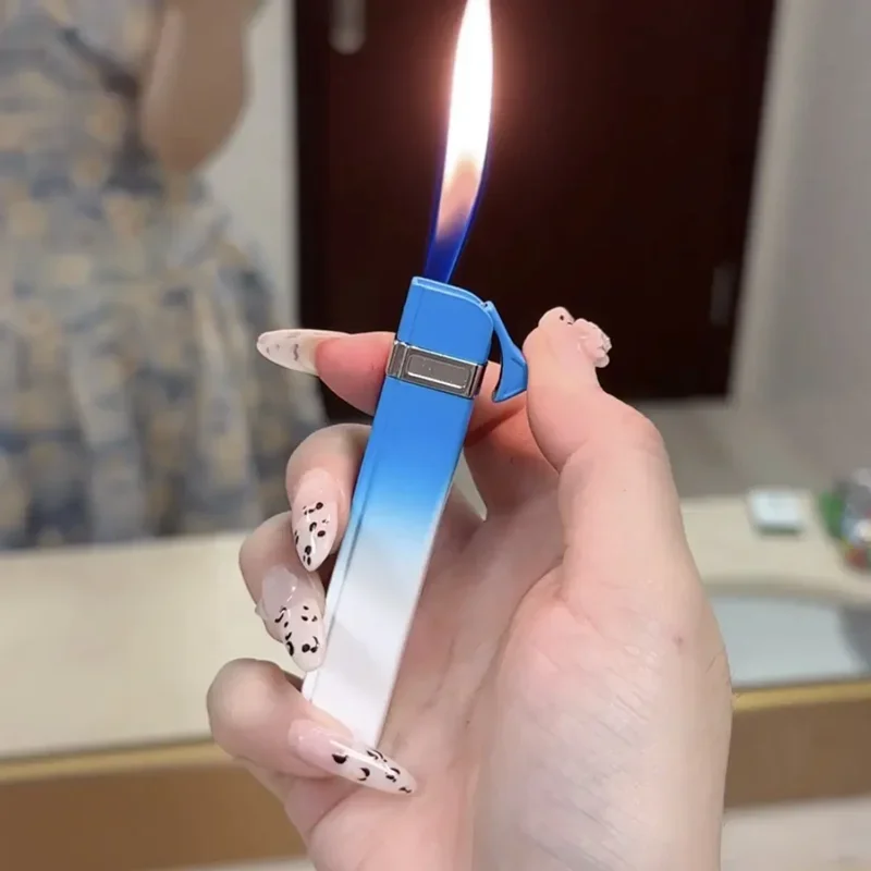 

New Portable Butane Mini Inflatable Lighter Outdoor Butane Can Be Packed Into Cigarette Boxes Fashionable Smoking Gift