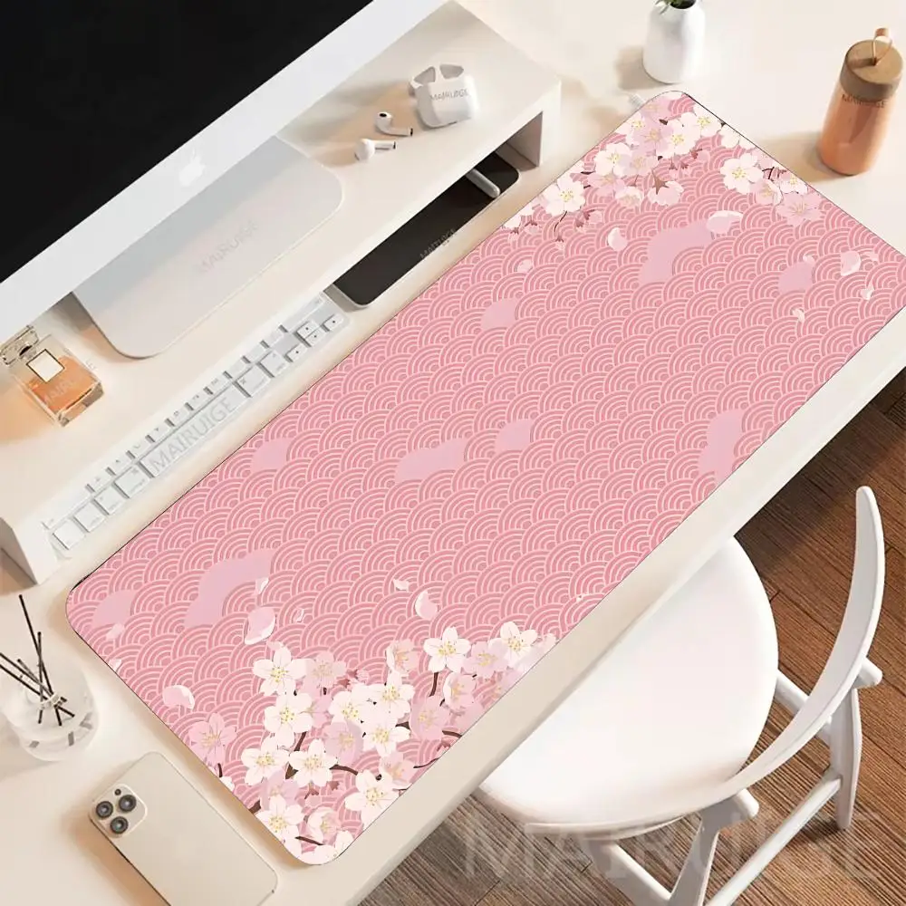 Pink Sakura Mouse Pad Large Gaming Non-slip Desk Accessory Aesthetic Computer Laptop Art Mausepad Tablet Mat Mini PC Playmat