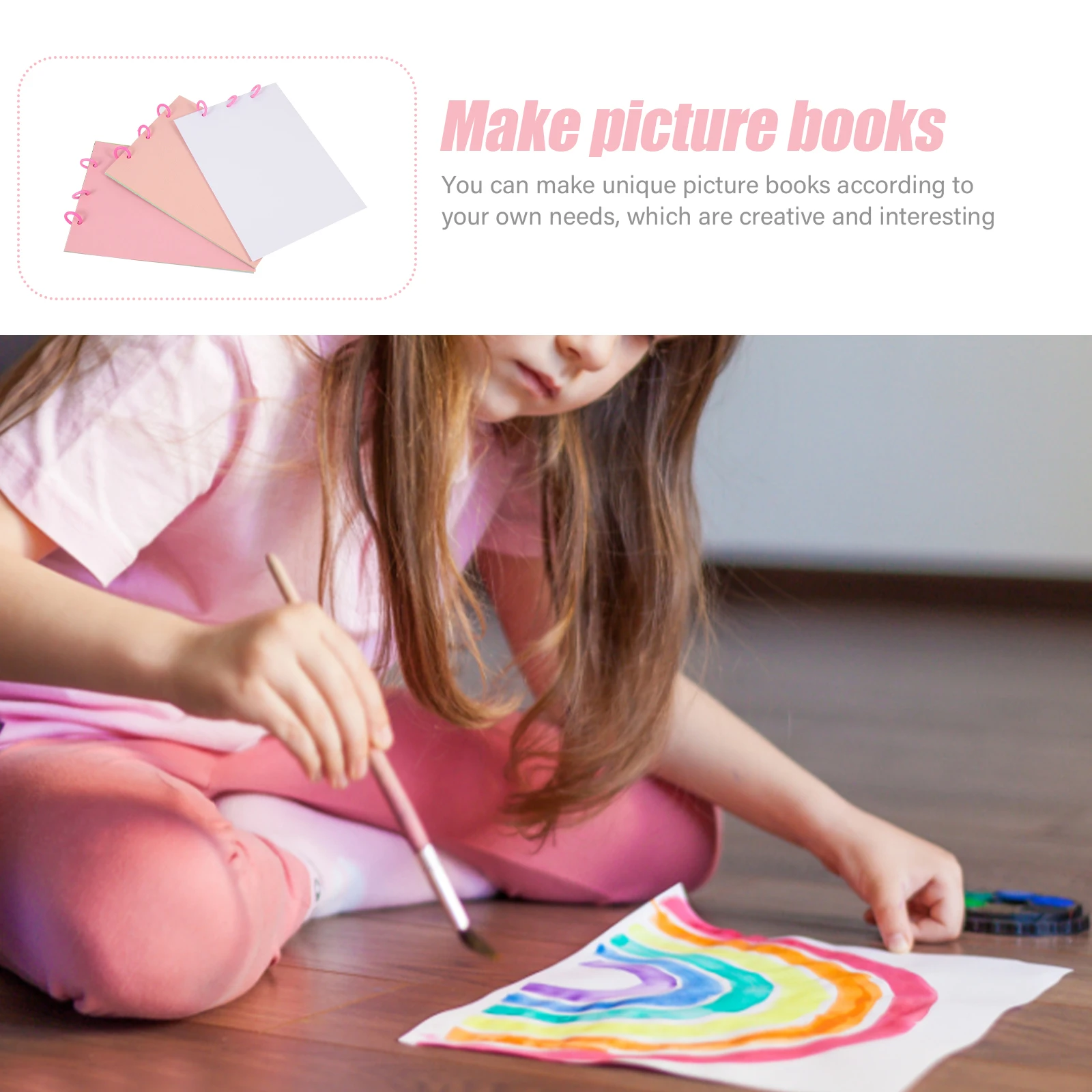 

3 Sets DIY Hand-painted Material Package Paper for Sketch Book Kit Coloured Drawing Loose Leaf