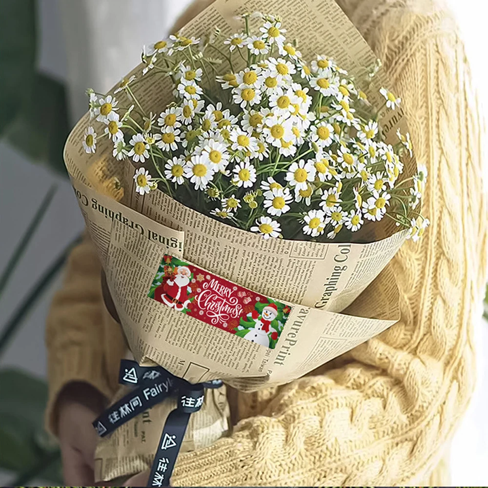 120pcs/roll Merry Christmas Sticker Package Seal Stickers Xmas Tree Snowman Santa Claus Gifts Wrapping Decals Decoration Label