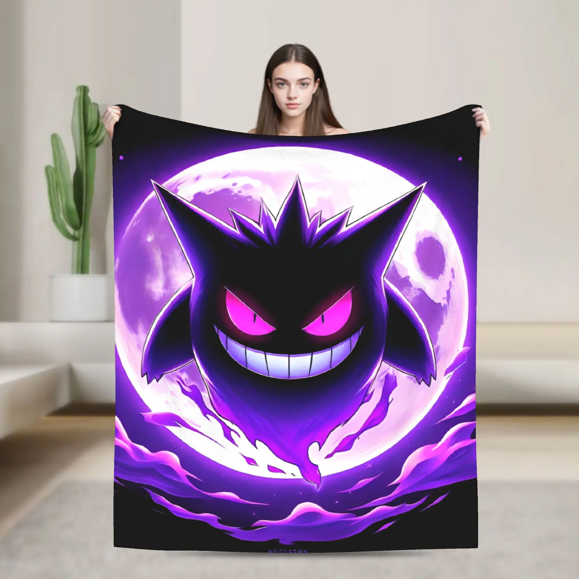 Gengar Cartoon  Blanket  Super Warm Street Trend Plush Throw Blanket For Home Decor Decorative Flannel Bedspread Bed Cover