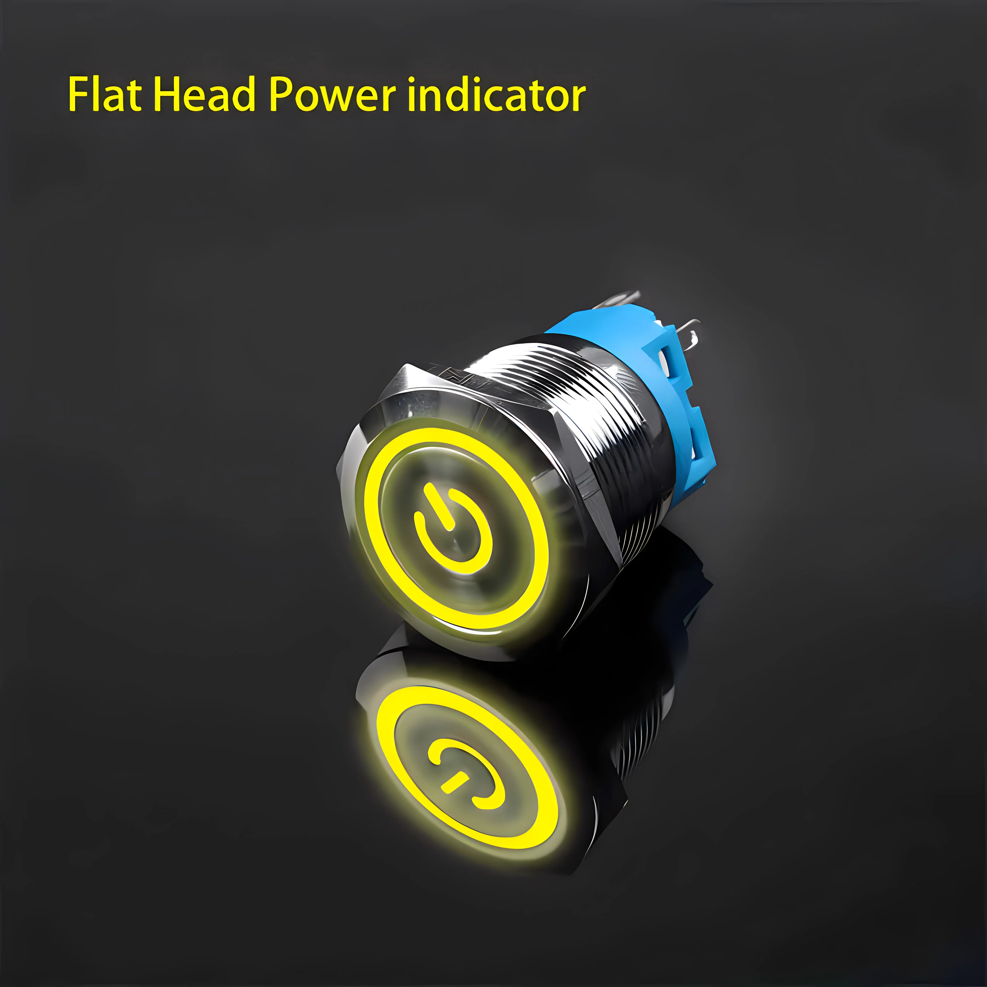 12mm 16mm 19mm 22mm Metalen Drukknop Platte Kop 1NO1NC LED Licht Rood Yeollw Blauw Groen Wit 3v 12v 24v 220v