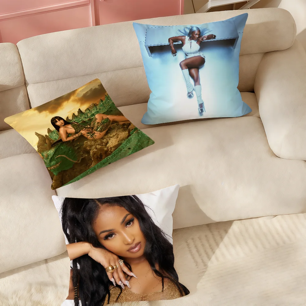 Singer S-Shenseea Never Gets Late Here Pillow Case Suitable For Bedrooms Living Rooms Cars Home Decoration
