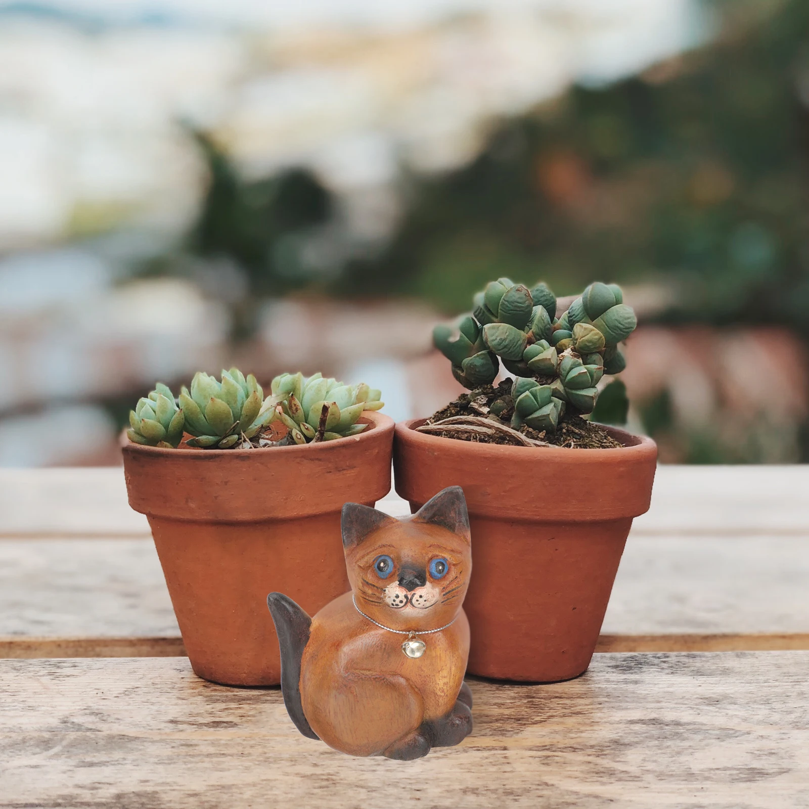 

Wooden Kitten Ornaments Cat Figurines Desk Decor Luxury Statues Sculpture Decors Miniature Home