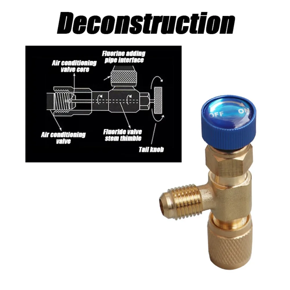 1/2/4 buah katup keselamatan pendingin udara R410A R22 1/4 "adaptor keselamatan pengisian daya pendingin suku cadang alat tangan