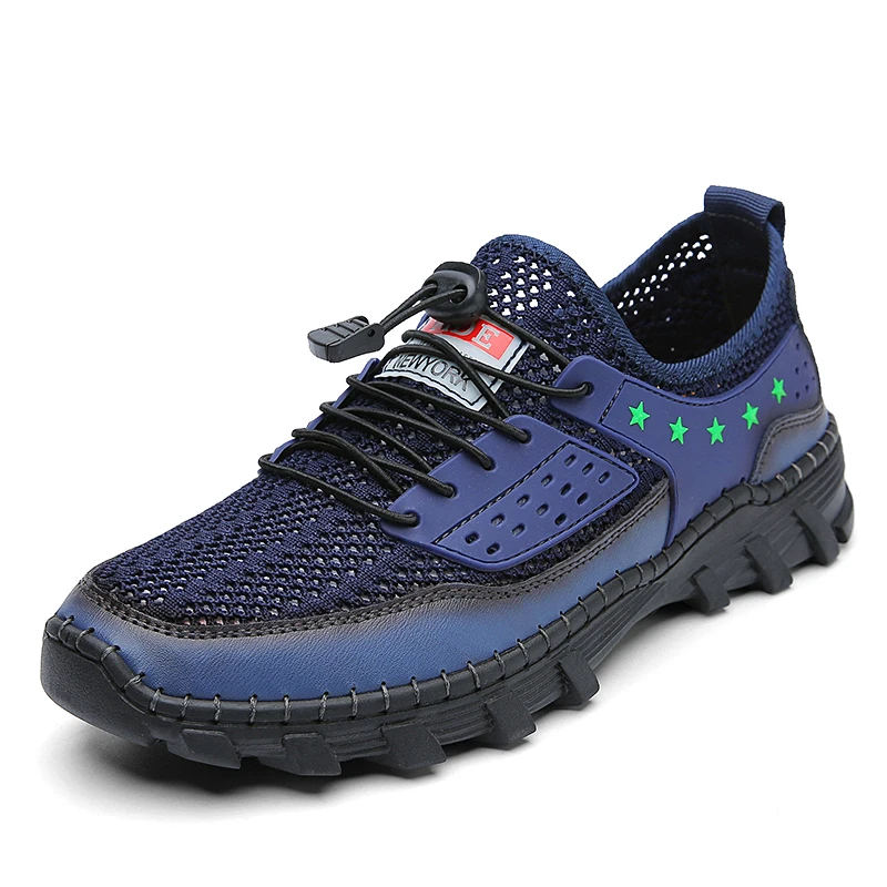 Men's Work & Safety track Shoes Out Sneakers Sport cross-country-running Summer Low-top Air Hole Air Mesh Breathable Handmade