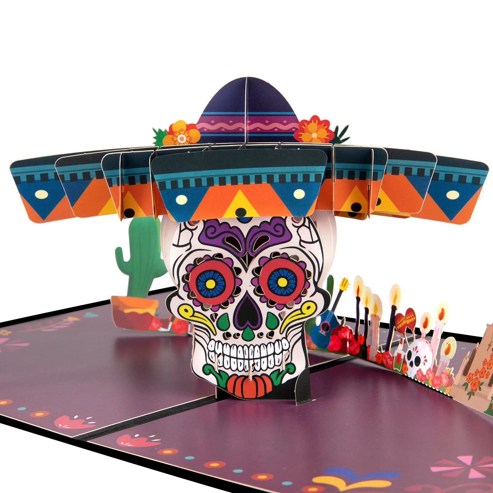 Dia de Muertos Pop Up Card, 3D Holiday Greeting Card, Dia de los Muertos Card, Day of the Dead Pop Up Card