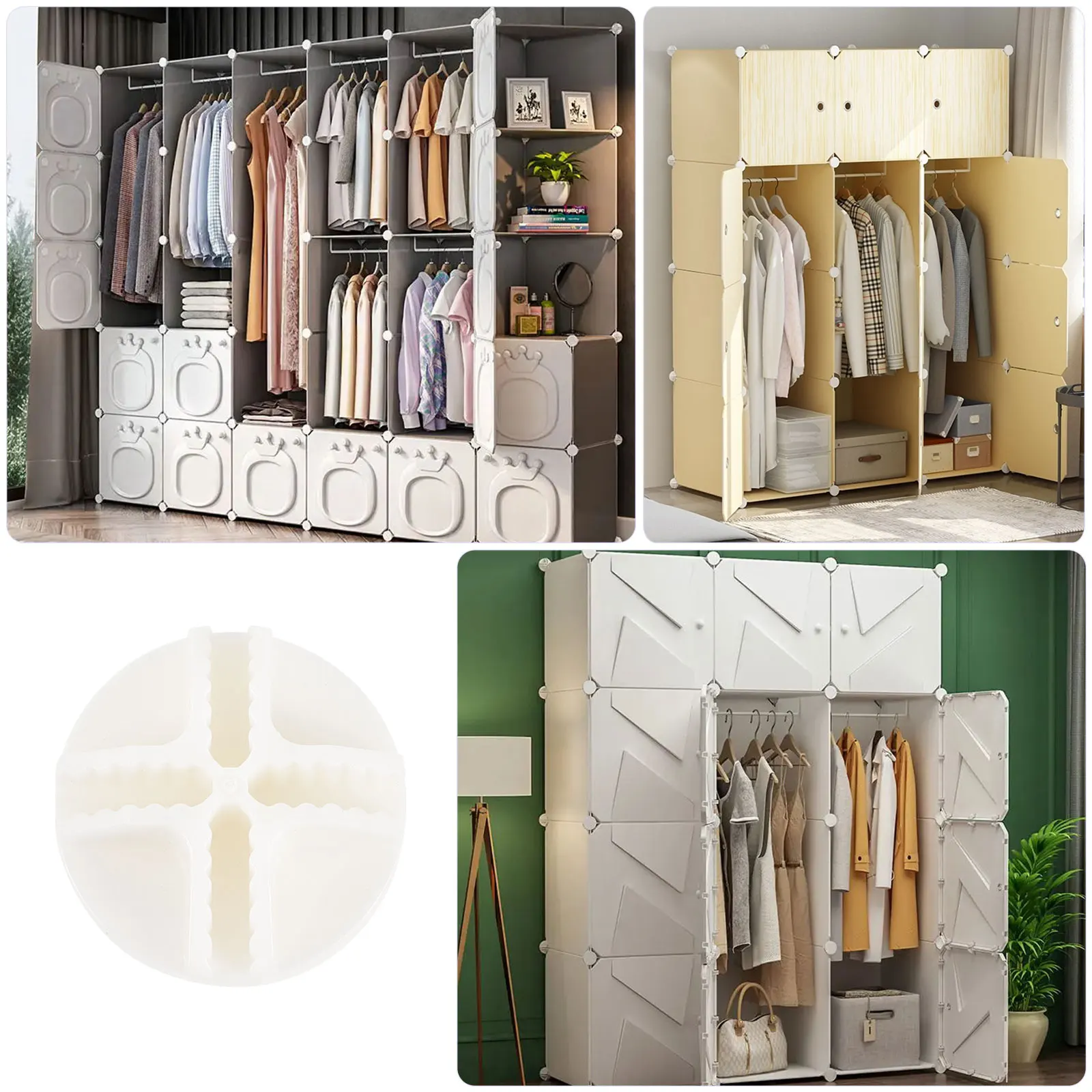 

20 Pcs Combination Cabinet Buckle White Connectors Plastic Cupboard Modular Closet Cube Organizer