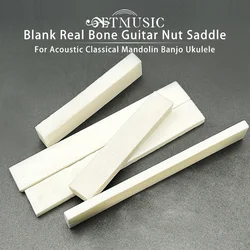 50Pcs Bone Guitar String Bridge Saddle Blank for Acoustic Classical Guitar Mandolin Banjo Ukulele 47x6x10mm 80x3x10mm