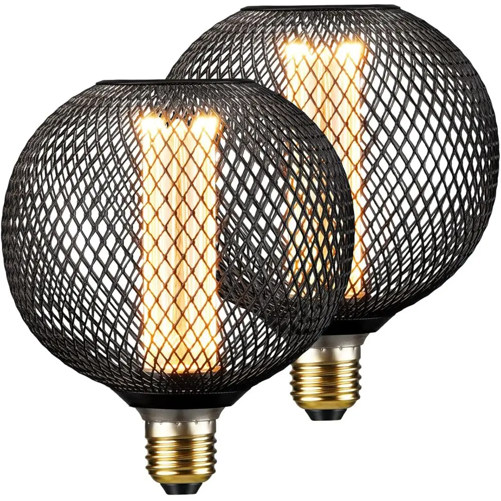 

2 шт. Декоративные лампы Эдисона в металлическом корпусе, винтажные, ностальгические, с регулируемой яркостью, теплый свет, для дома или кухни