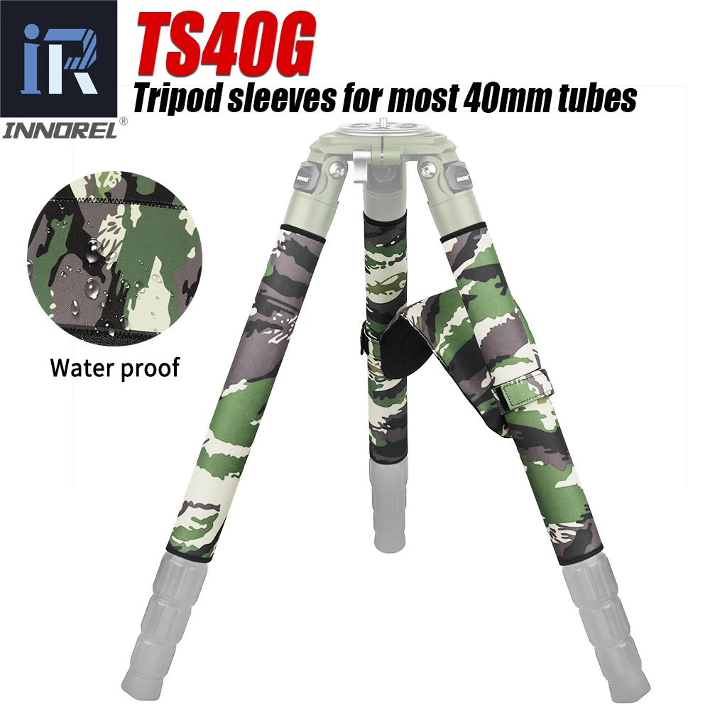 

Tripod Leg Covers-INNOREL TS40G (Set of 4) Universal Protective Sleeves Shoulder Pad Removable Green Camouflage for 40mm Tube