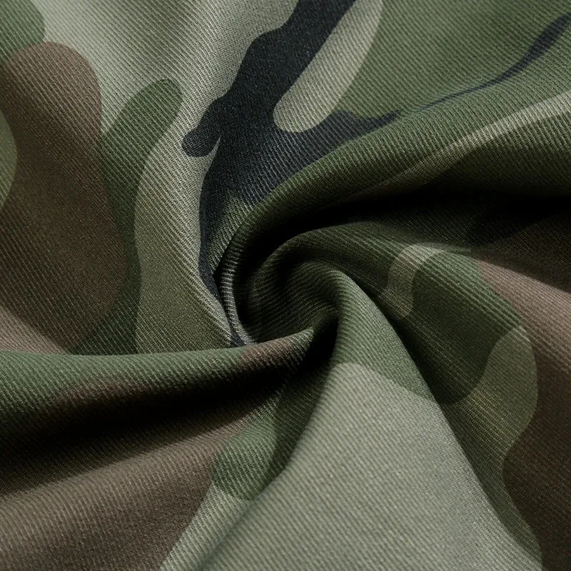 남성용 밀리터리 그린 카모플라주 작업복 바지 봄과 가을용 대형 사이즈 루즈 스포츠 타이트 핏 9인치 캐주얼 바지