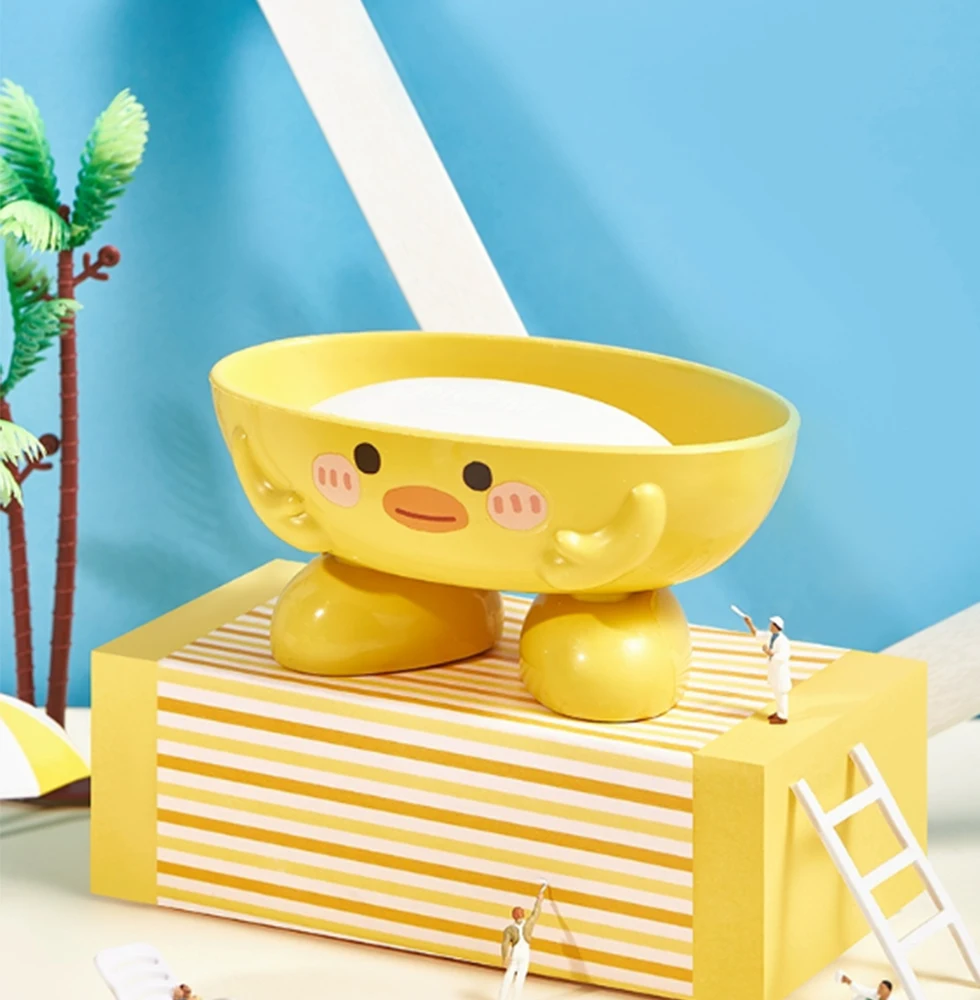 Cartoon Cute and Fun Soap Box Cute and Creative Soap Shelf Toilet Kitchen Household Drain Storage Box