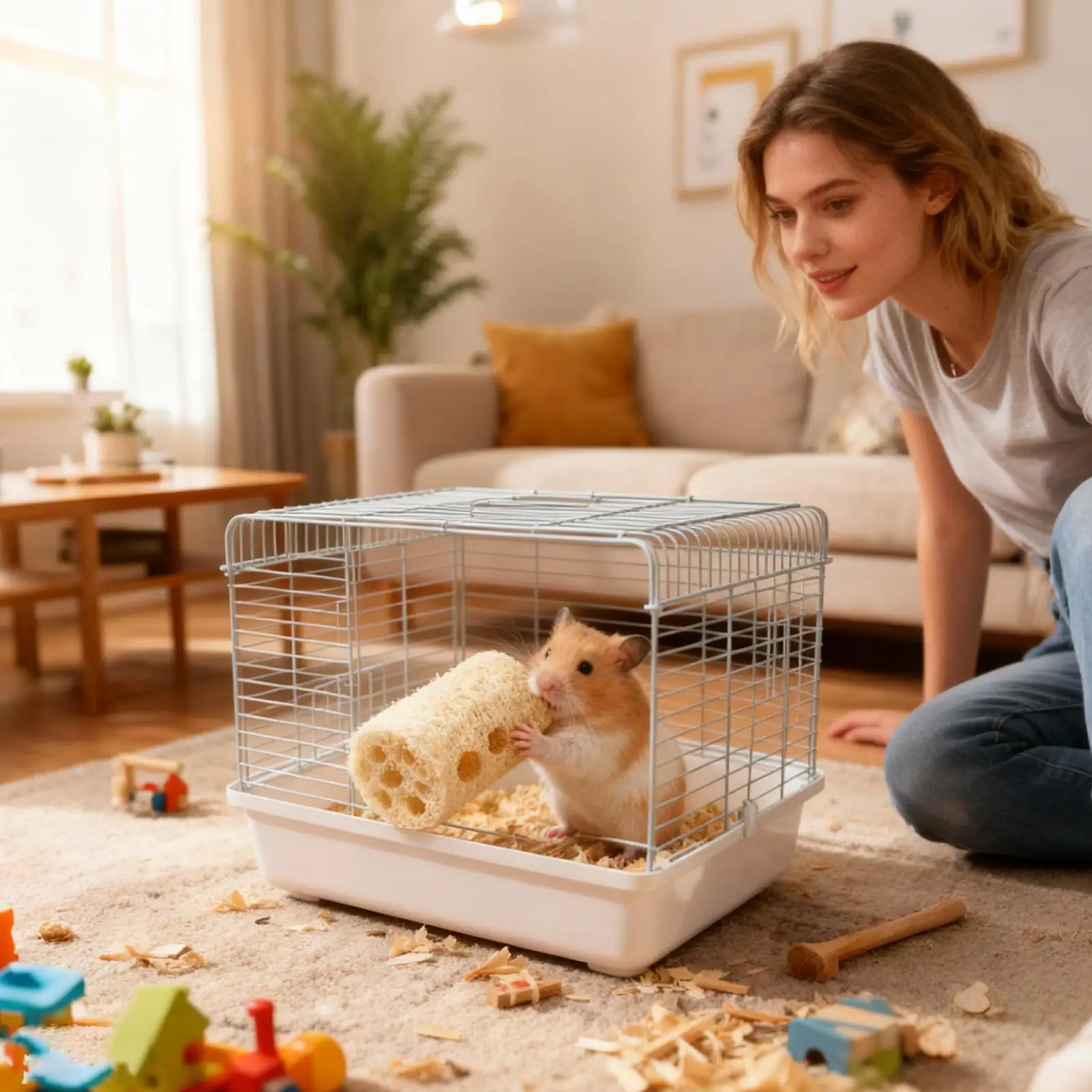 Игрушки-кролики, натуральная люфа, поддержка питания, играющие лакомства, 4 шт., здоровая игрушка для хомяка для домашних животных, маленьких животных, шиншилл, семьи