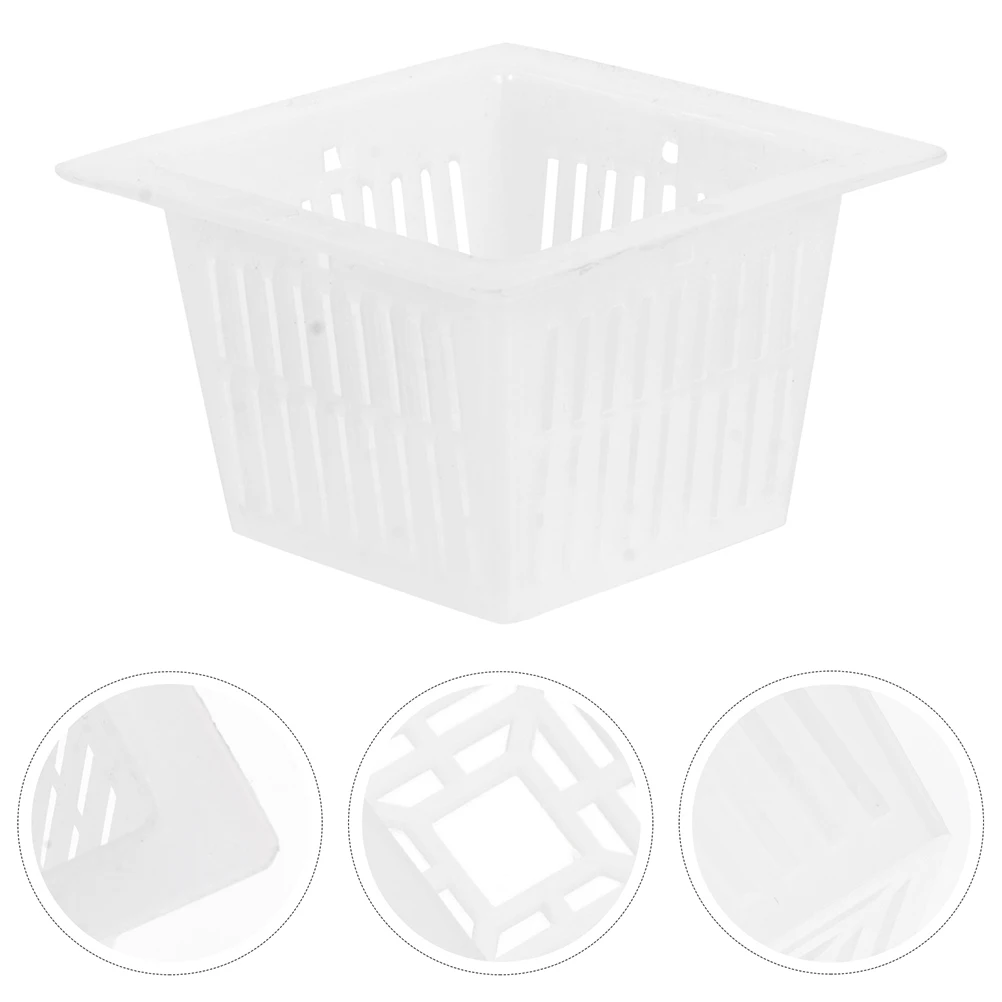 

12pcs Hydroponic Planting Baskets Black Square Nursery Pots Durable Plastic Optimal Drainage Garden Box Small Flower Pots