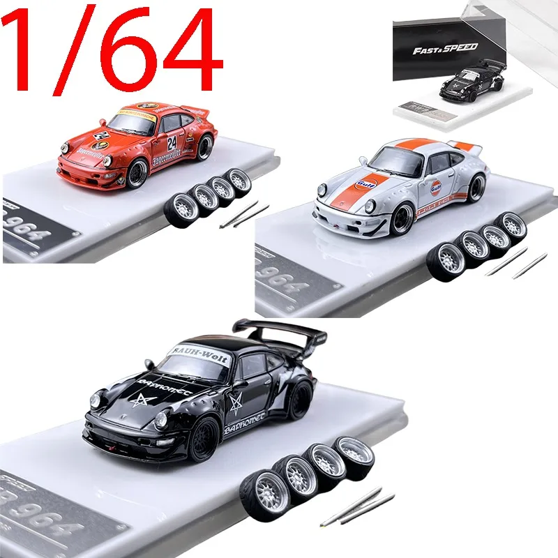 

FS Литой под давлением масштаб 1/64 Модель автомобиля Porsche из сплава Porsche RWB 964 Модифицированные широкие кузовные игровые транспортные средства Игрушки для мальчиков Оригинальная коробка