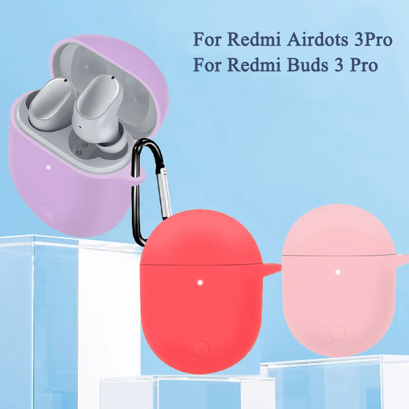 Weiche Silikon Kopfhörer Abdeckung Für Xiaomi Redmi Airdots 3Pro Knospen 3 Pro Wireless Headset Ohrhörer Schutzhüllen Mit Karabiner