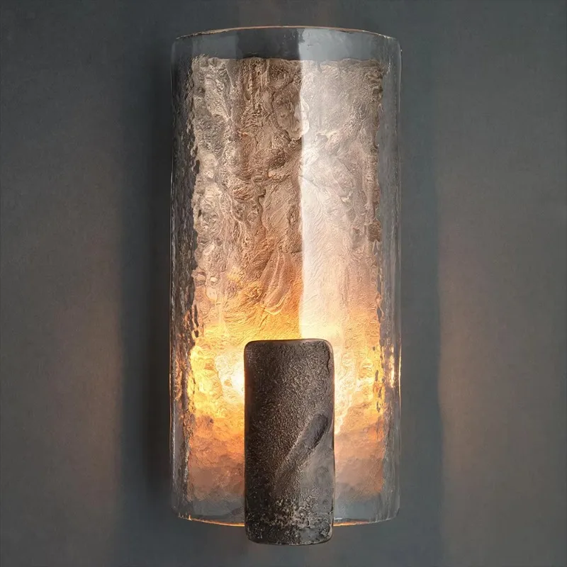 Vintage luxury designer glass wall lamp interior home decoration design wall lamp villa living room hotel project lighting