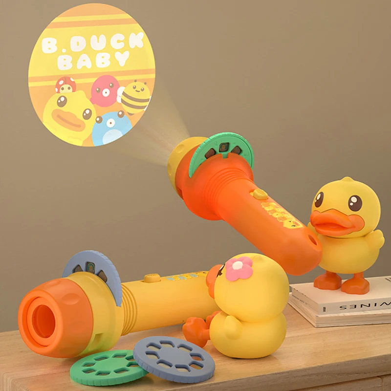 

Cartoon Little Yellow Duck Projector Creative Fun Flashlight Projector Bedtime Early Education Projection Light-emitting Toys