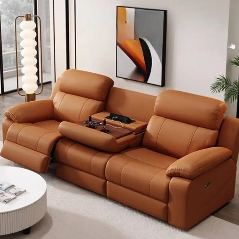 

Modern Brown Electric Recliner Sofa Nordic Designer Smart Home Electric Recliner Sofa Lounges Luxury Woonkamerbanken Furniture