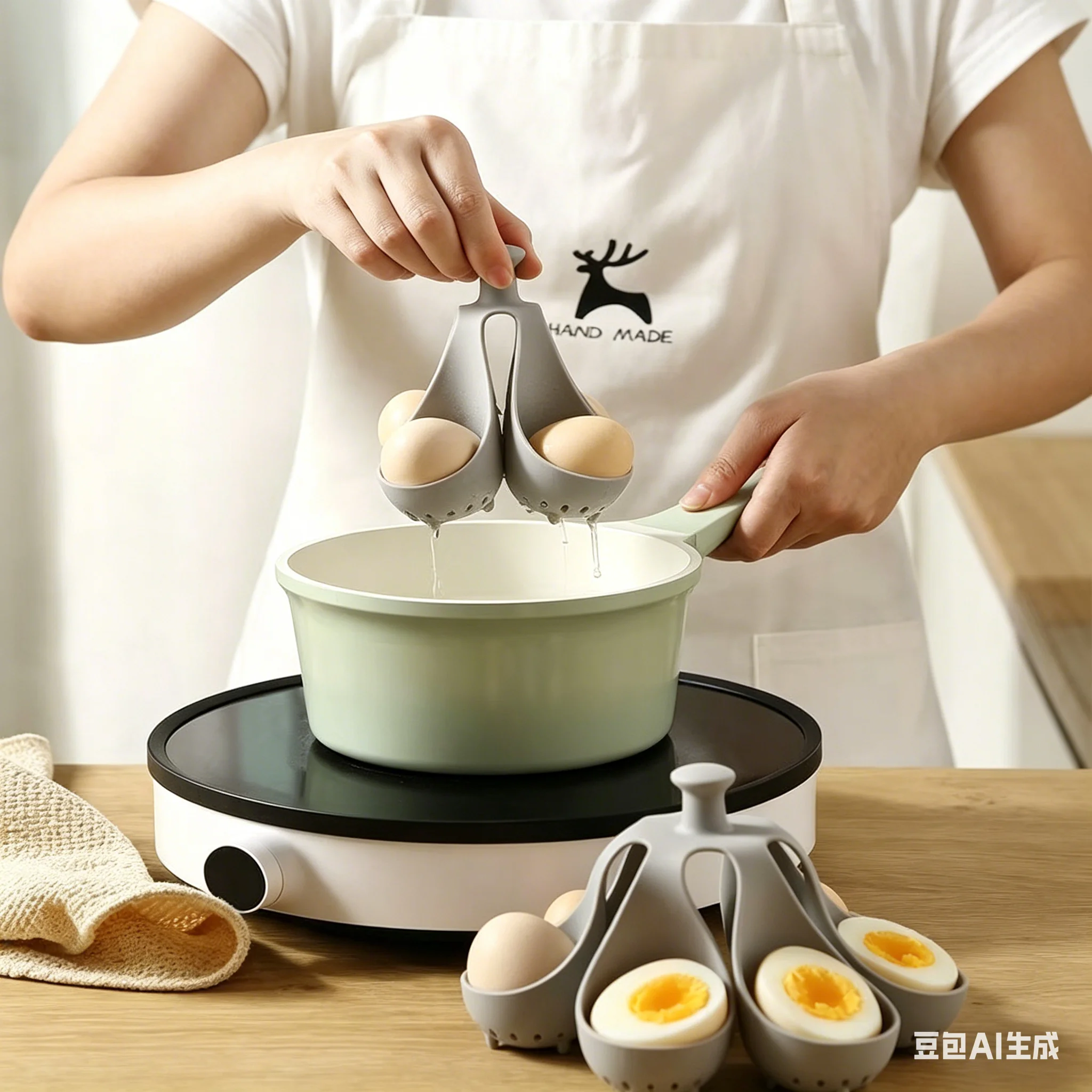 New Creative Silicone Egg Boiler, 4/6 Capacity, High Temperature Resistant Egg Steaming Rack for Home Cooking