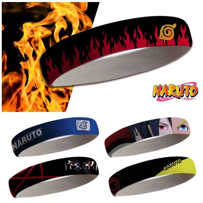 Naruto Sports Headband Anime Hair Band Trend Sweat-Absorbing Running Fitness Headwear Cosplay Props Unisex Trendy Hip-hop Gifts