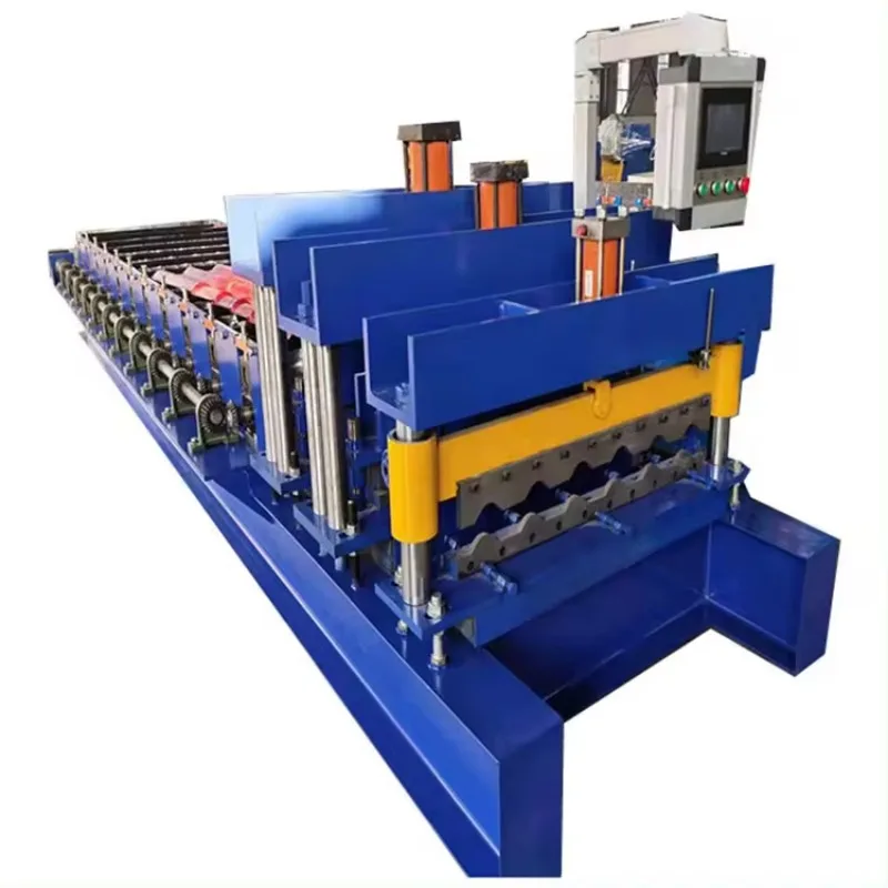 High Speed Corrugated and Glazed Tiles Double Layers  Steel Roofing  Sheet Panel Tile Making Roll Forming Machine